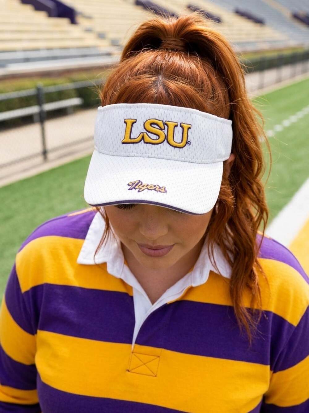Zephyr LSU Tigers White Mesh Adjustable Visor
